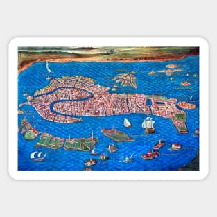 Old map of Venice Sticker